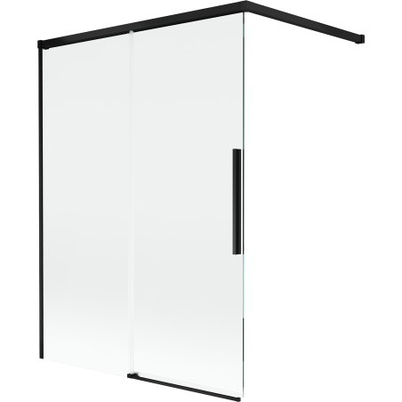 Mexen Rox badwand 2-delige schuifwand 120 x 150 cm, transparant, zwart - 8C9-120-003-70-00