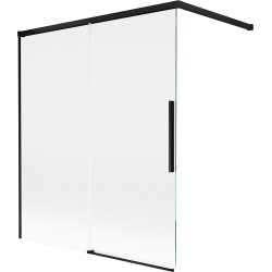 Mexen Rox kaheosaline lükandvanniparavan 140 x 150 cm, läbipaistev, must - 8C9-140-003-70-00