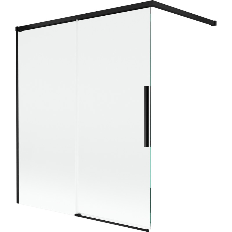 Mexen Rox kaheosaline lükandvanniparavan 140 x 150 cm, läbipaistev, must - 8C9-140-003-70-00