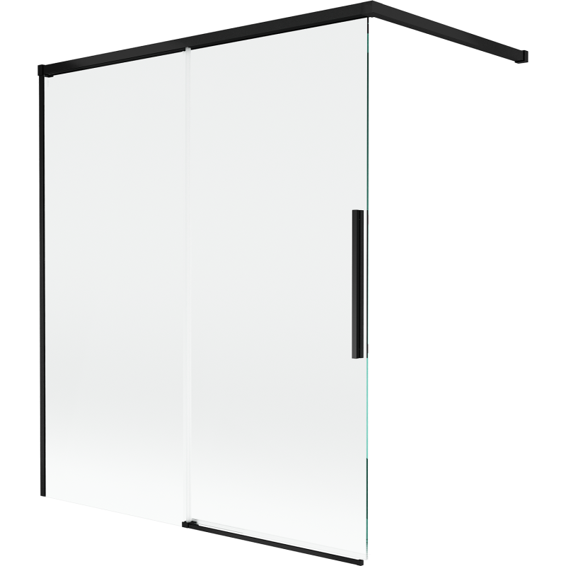 Mexen Rox parawan nawannowy 2-skrzydłowy rozsuwany 140 x 150 cm, transparent, czarny - 8C9-140-003-70-00
