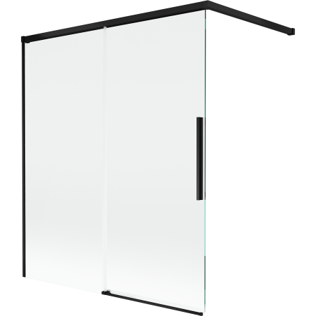 Mexen Rox Duschabtrennung für Badewanne, 2-flügelig, verschiebbar 140 x 150 cm, transparent, schwarz - 8C9-140-003-70-00