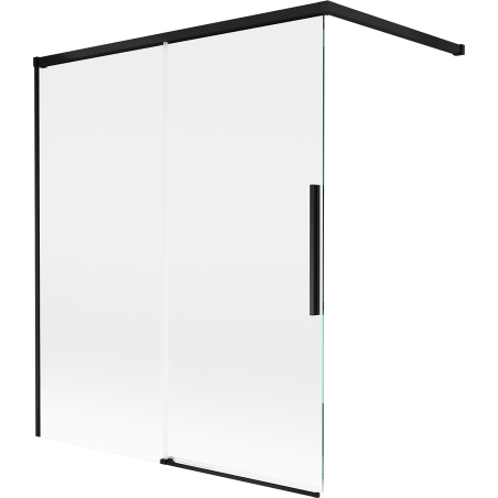 Mexen Rox parawan nawannowy 2-skrzydłowy rozsuwany 140 x 150 cm, transparent, czarny - 8C9-140-003-70-00