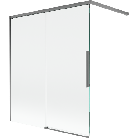 Mexen Rox parawan nawannowy 2-skrzydłowy rozsuwany 120 x 150 cm, transparent, gun metal - 8C9-120-003-95-00