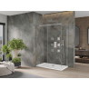 Mexen Omega 130 x 70 cm Schiebeduschkabine, transparent, Chrom + Flat Duschwanne - 825-130-070-01-00-4010