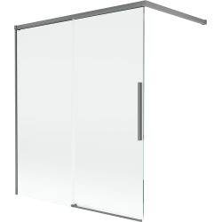 Mexen Rox separador de duche de correr com 2 painéis 140 x 150 cm, transparente, metal escuro - 8C9-140-003-95-00