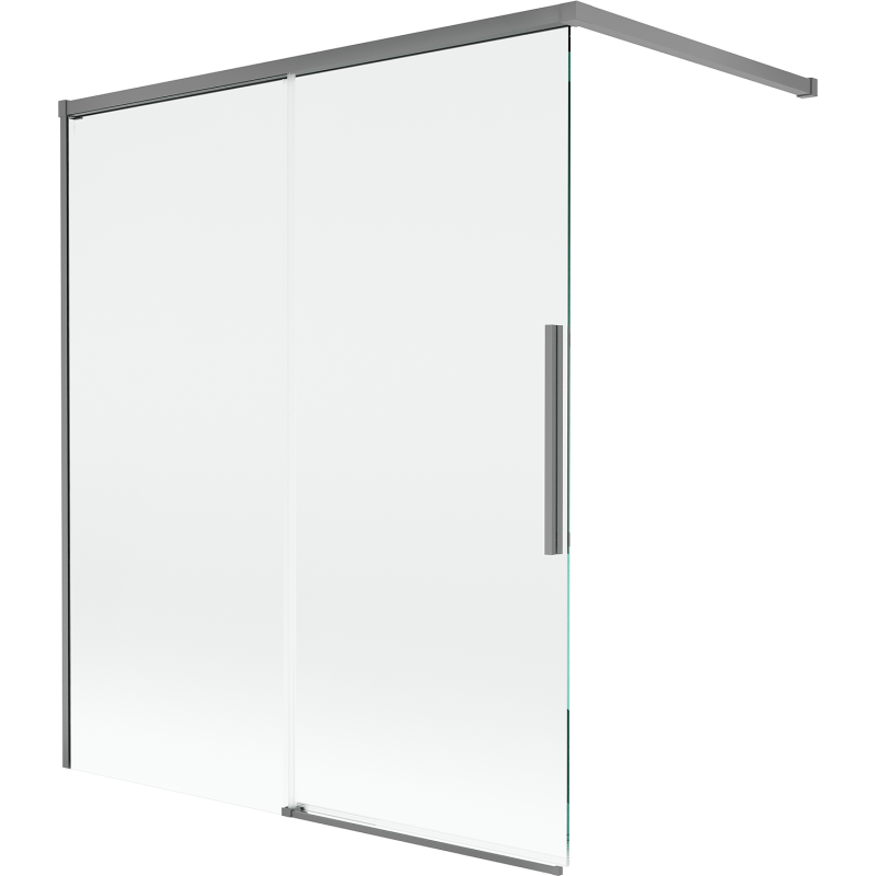 Mexen Rox Duschabtrennung 2-flügelig, verschiebbar 140 x 150 cm, transparent, Gun Metal - 8C9-140-003-95-00