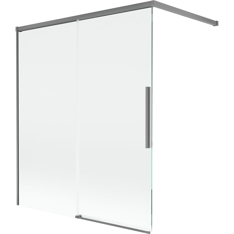 Mexen Rox kahetahuline vannitoa ekraan, kahe tiivaga, 140 x 150 cm, läbipaistev, relvmetall - 8C9-140-003-95-00