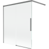 Mexen Rox paravent de baignoire à 2 volets coulissants 140 x 150 cm, transparent, métal fusil - 8C9-140-003-95-00