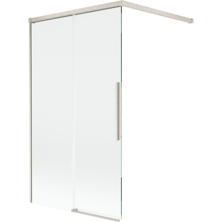 Mexen Rox Duschabtrennung 2-flügelig schiebbar 100 x 150 cm, transparent, gebürsteter Nickel - 8C9-100-003-97-00