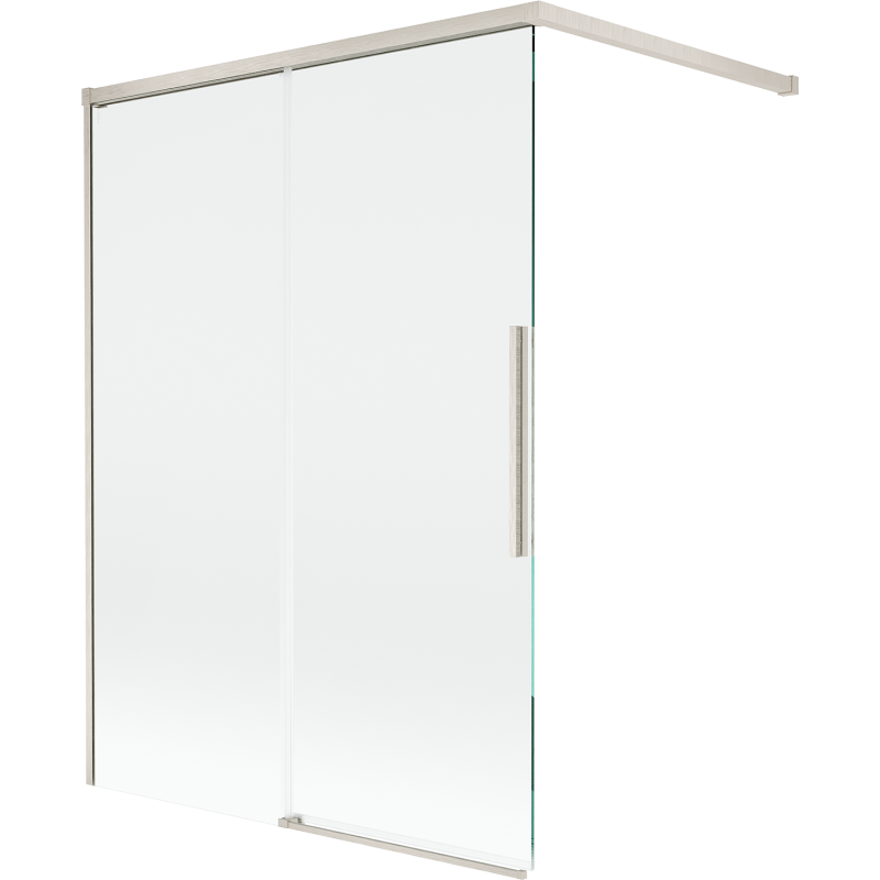 Mexen Rox 2-flügelige, verschiebbare Badewannenabtrennung 120 x 150 cm, transparent, gebürsteter Nickel - 8C9-120-003-97-00