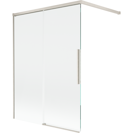 Mexen Rox 2-flügelige, verschiebbare Badewannenabtrennung 120 x 150 cm, transparent, gebürsteter Nickel - 8C9-120-003-97-00