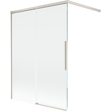 Mexen Rox mampara de baño corredera de 2 paneles 120 x 150 cm, transparente, níquel cepillado - 8C9-120-003-97-00