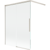 Mexen Rox 2-flügelige, verschiebbare Badewannenabtrennung 120 x 150 cm, transparent, gebürsteter Nickel - 8C9-120-003-97-00