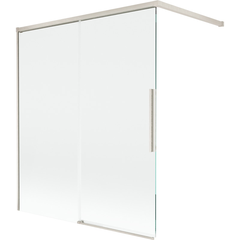 Mexen Rox kaheosaline vannipaneel, liuglev, 140 x 150 cm, läbipaistev, harjatud nikkel - 8C9-140-003-97-00