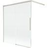 Mexen Rox Duschabtrennung 2-flügelig, verschiebbar 140 x 150 cm, transparent, gebürsteter Nickel - 8C9-140-003-97-00