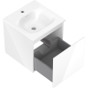Mexen Orio meuble de salle de bain 45 cm avec lavabo Vela, 1 tiroir, blanc brillant - 91A10-04547-1-BF00-W23M00