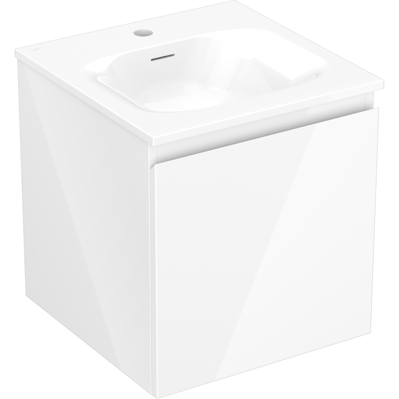 Mexen Orio meuble de salle de bain 45 cm avec lavabo Vela, 1 tiroir, blanc brillant - 91A10-04547-1-BF00-W23M00