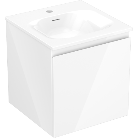 Mexen Orio Badezimmerschrank 45 cm mit Waschbecken Vela, 1 Schublade, weiß glänzend - 91A10-04547-1-BF00-W23M00
