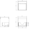 Mexen Orio bathroom cabinet 45 cm with Vela sink, 1 drawer, gloss white - 91A10-04547-1-BF00-W23M00