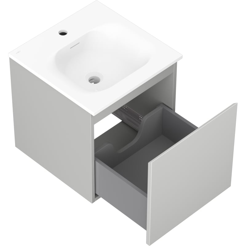 Mexen Orio vannitoakapp 45 cm koos Vela kraanikausiga, 1 sahtel, hall matt/valge matt - 91A10-04547-1-BF62-W23M01