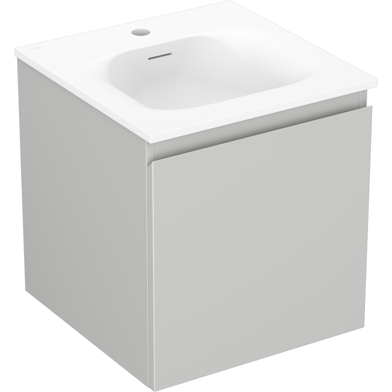 Mexen Orio Badezimmerschrank 45 cm mit Waschbecken Vela, 1 Schublade, grau matt/weiß matt - 91A10-04547-1-BF62-W23M01