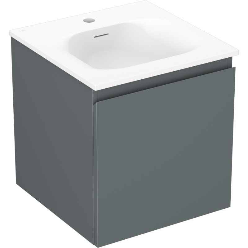 Mexen Orio mueble de baño de 45 cm con lavabo Vela, 1 cajón, grafito mate/blanco mate - 91A10-04547-1-BF66-W23M01