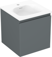 Mexen Orio 45 cm Bathroom Cabinet with Vela Sink, 1 Drawer, Matte Graphite/Matte White - 91A10-04547-1-BF66-W23M01