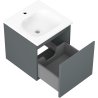 Mexen Orio Badezimmerschrank 45 cm mit Waschbecken Vela, 1 Schublade, Graphit Matt/Weiß Matt - 91A10-04547-1-BF66-W23M01