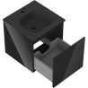Mexen Orio gabinete de baño de 45 cm con lavabo Vela, 1 cajón, negro brillo/negro mate - 91A10-04547-1-BF70-W23M71