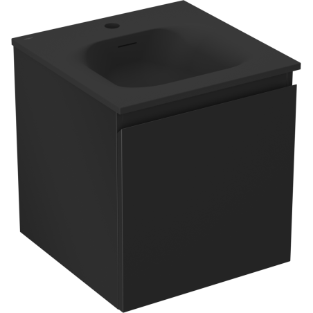 Mexen Orio Badezimmerschrank 45 cm mit Waschbecken Vela, 1 Schublade, schwarz matt - 91A10-04547-1-BF71-W23M71