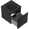 Mexen Orio meuble de salle de bain 45 cm avec lavabo Vela, 1 tiroir, noir mat - 91A10-04547-1-BF71-W23M71