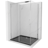 Mexen Omega liuglev dušikabiin 100 x 80 cm, läbipaistev, kroom + musta alusega Flat - 825-100-080-01-00-4070