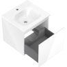 Mexen Orio bathroom cabinet 50 cm with Vela sink, 1 drawer, white gloss - 91A10-05047-1-BF00-W23M00