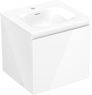 Mexen Orio Badezimmerschrank 50 cm mit Waschbecken Vela, 1 Schublade, weiß glänzend - 91A10-05047-1-BF00-W23M00