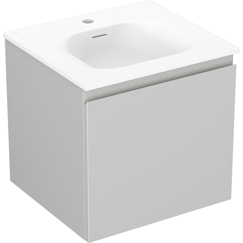 Mexen Orio 50 cm Badezimmerschrank mit Waschbecken Vela, 1 Schublade, grau matt/weiß matt - 91A10-05047-1-BF62-W23M01