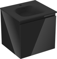 Mexen Orio meuble de salle de bains 50 cm avec lavabo Vela, 1 tiroir, noir brillant/noir mat - 91A10-05047-1-BF70-W23M71