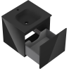 Mexen Orio armadietto da bagno 50 cm con lavabo Vela, 1 cassetto, nero lucido/nero opaco - 91A10-05047-1-BF70-W23M71