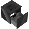 Mexen Orio meuble de salle de bains 50 cm avec lavabo Vela, 1 tiroir, noir brillant/noir mat - 91A10-05047-1-BF70-W23M71