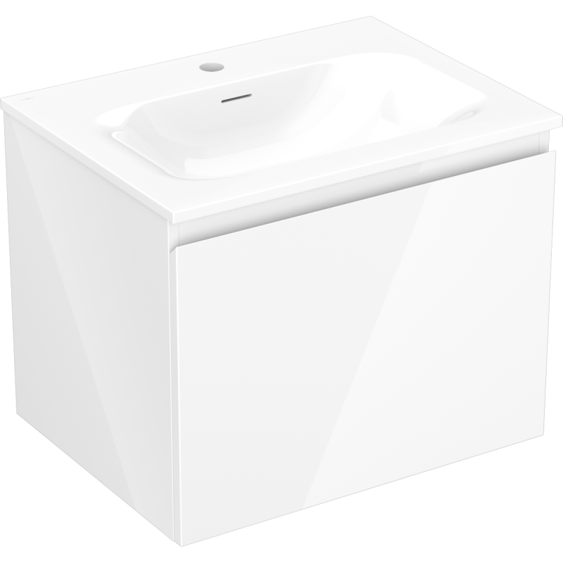 Mexen Orio bathroom cabinet 60 cm with Vela washbasin, 1 drawer, white gloss - 91A10-06047-1-BF00-W23M00