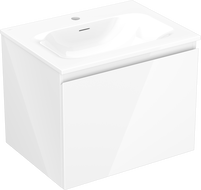 Mexen Orio Badezimmer-Schrank 60 cm mit Waschbecken Vela, 1 Schublade, weiß glänzend - 91A10-06047-1-BF00-W23M00