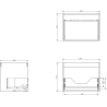 Mexen Orio Badezimmer-Schrank 60 cm mit Waschbecken Vela, 1 Schublade, weiß glänzend - 91A10-06047-1-BF00-W23M00