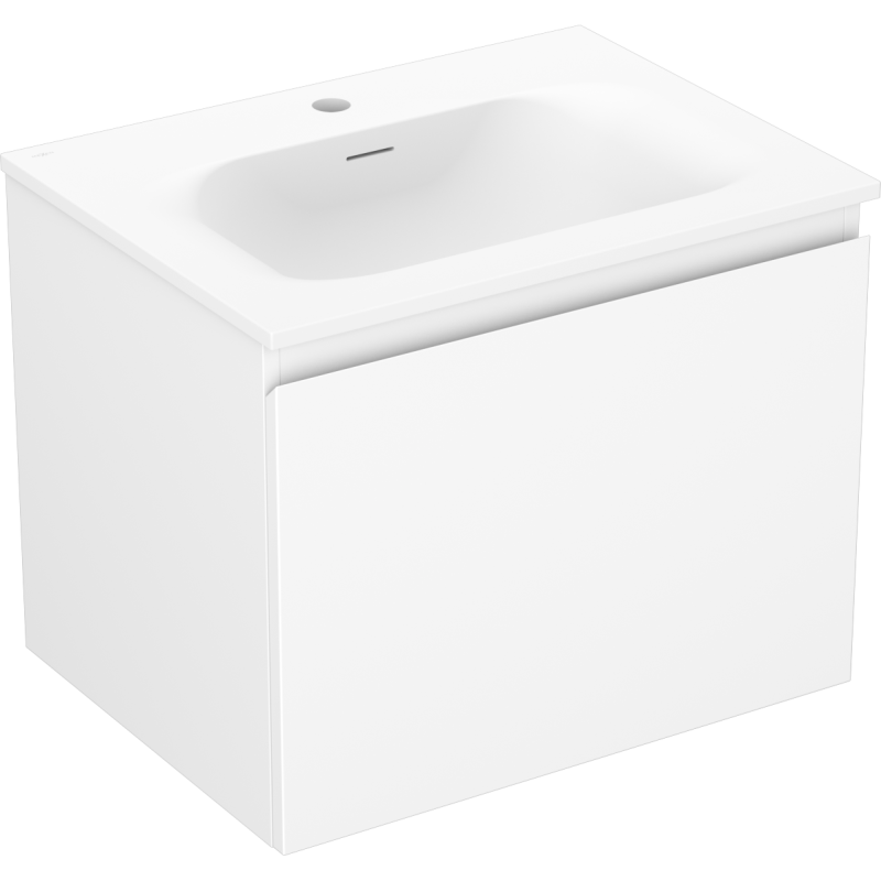 Mexen Orio Badezimmerschrank 60 cm mit Waschbecken Vela, 1 Schublade, weiß matt - 91A10-06047-1-BF01-W23M01