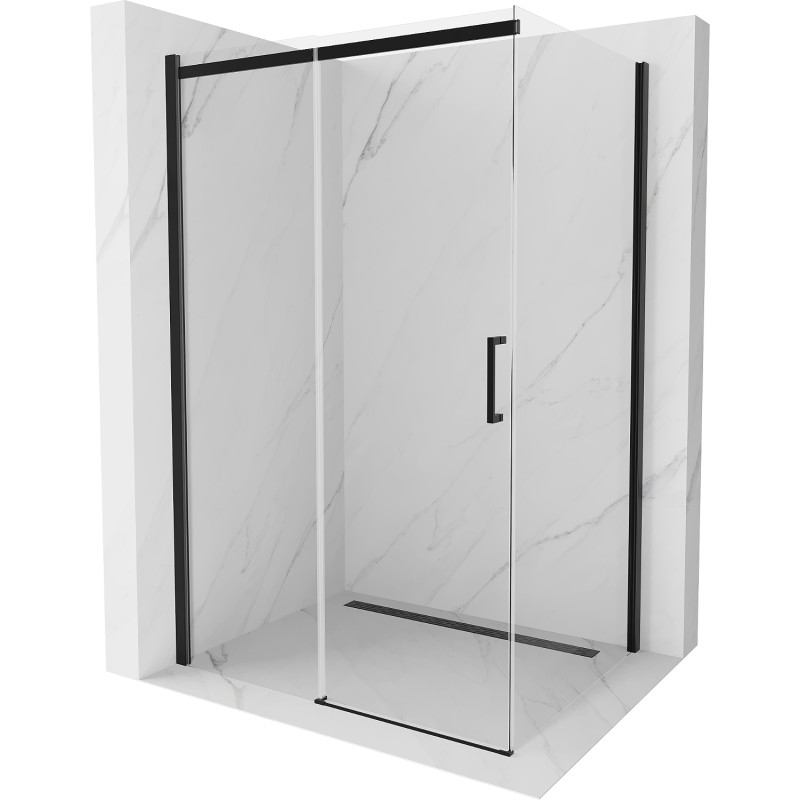 Mexen Omega kabina prysznicowa rozsuwana 100 x 80 cm, transparent, czarna - 825-100-080-70-00