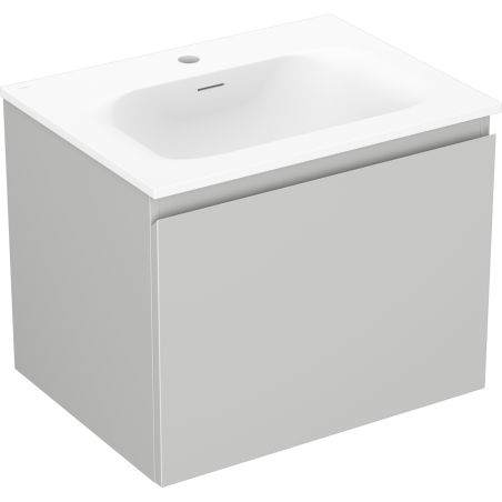Mexen Orio Badezimmerschrank 60 cm mit Waschbecken Vela, 1 Schublade, grau matt/weiß matt - 91A10-06047-1-BF62-W23M01