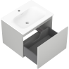 Mexen Orio meuble de salle de bains 60 cm avec lavabo Vela, 1 tiroir, gris mat/blanc mat - 91A10-06047-1-BF62-W23M01