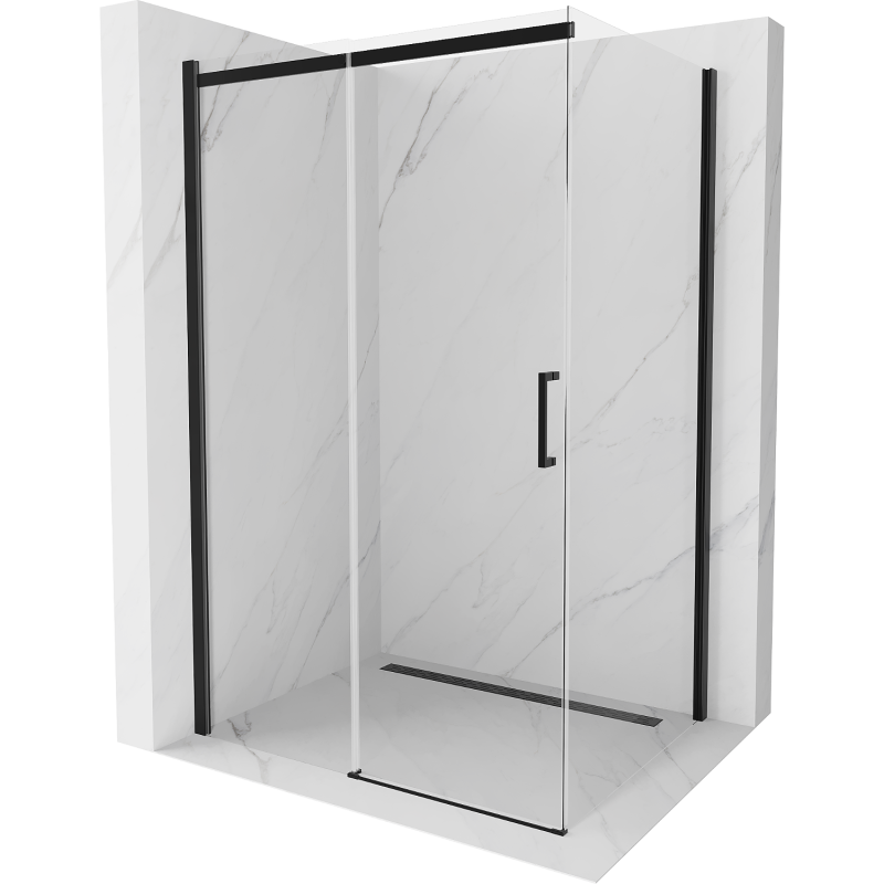 Mexen Omega kabina prysznicowa rozsuwana 100 x 90 cm, transparent, czarna - 825-100-090-70-00