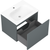 Mexen Orio meuble de salle de bain 60 cm avec lavabo Vela, 1 tiroir, graphite mat/blanc mat - 91A10-06047-1-BF66-W23M01