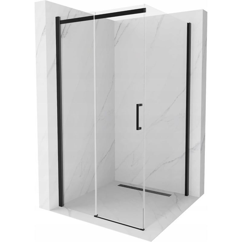 Mexen Omega Schiebeduschkabine 100 x 100 cm, transparent, schwarz - 825-100-100-70-00