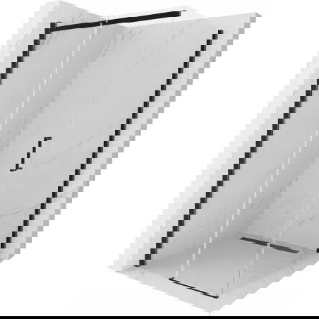 Mexen Omega drsna tuš kabina 100 x 100 cm, prozorna, črna - 825-100-100-70-00