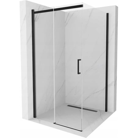 Mexen Omega Schiebeduschkabine 100 x 100 cm, transparent, schwarz - 825-100-100-70-00